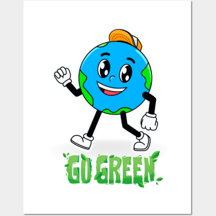 go green earth Posters and Art